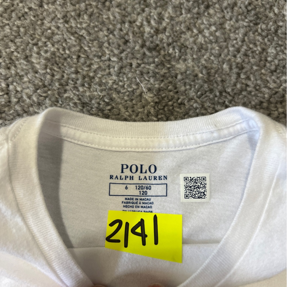 polo Ralph Lauren shirt boys 6‎ white polo bear summer classic casual streetwear - Picture 5 of 9